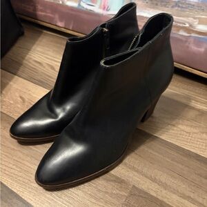 J. Crew Black Leather Ankle Booties